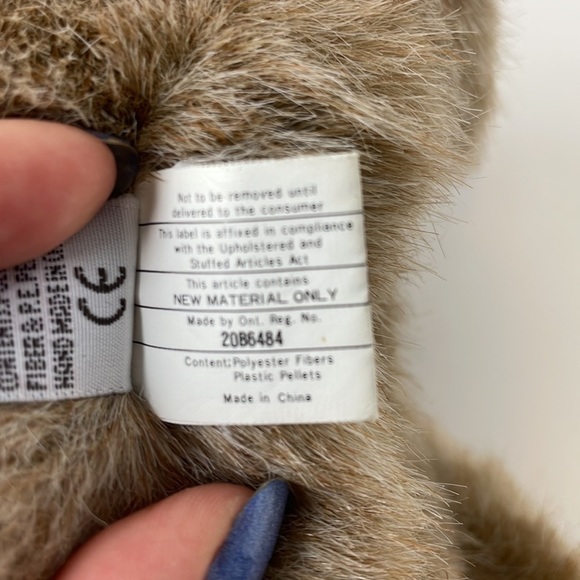 Vintage Bunny Ty 1997 Sandy Blond Bunny Brown Eye & Pink Nose Named Button - Picture 12 of 15